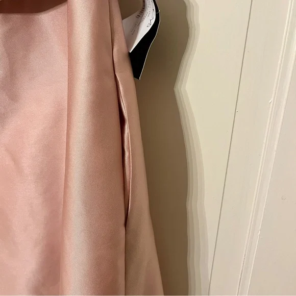 Alfred Sung Draped One-Shoulder Satin Maxi Dress Pockets Toasted Sugar 4 AS‎ IS - Picture 6 of 16